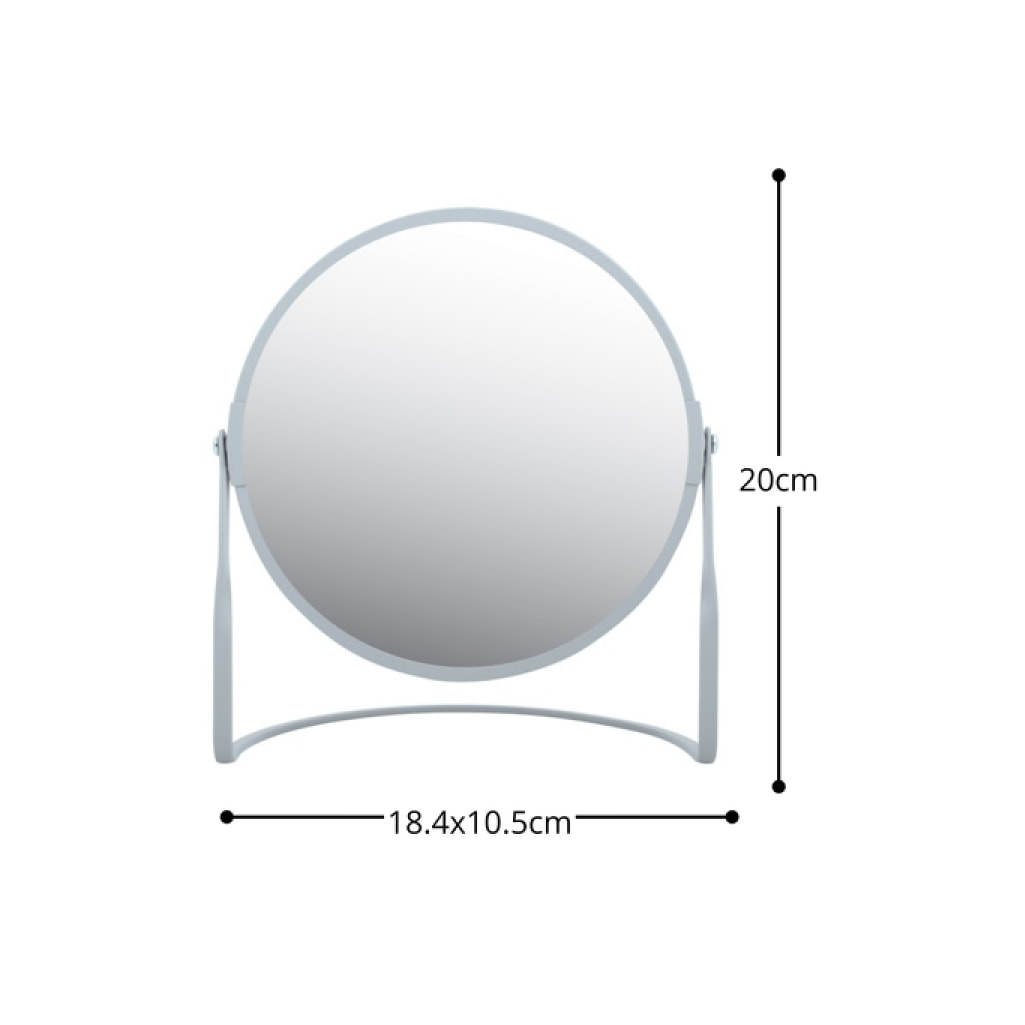Miroir grossissant sur pied Acier AKIRA Bleu Glacé mat Spirella