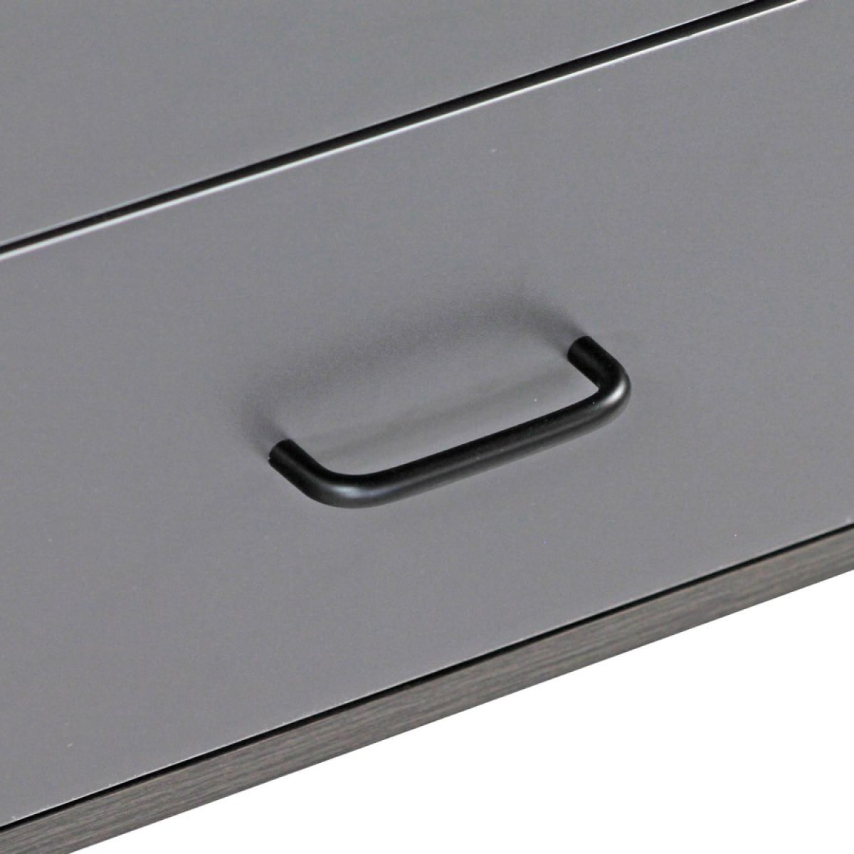 Mobile TV 2 vani 2 cassetti 1 anta 140x95x35 cm in legno effetto olmo scuro e grigio