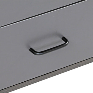 Mobile TV 2 vani 2 cassetti 1 anta 140x95x35 cm in legno effetto olmo scuro e grigio