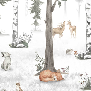 Papier enfant Forêt de bouleaux et Cie Intissé