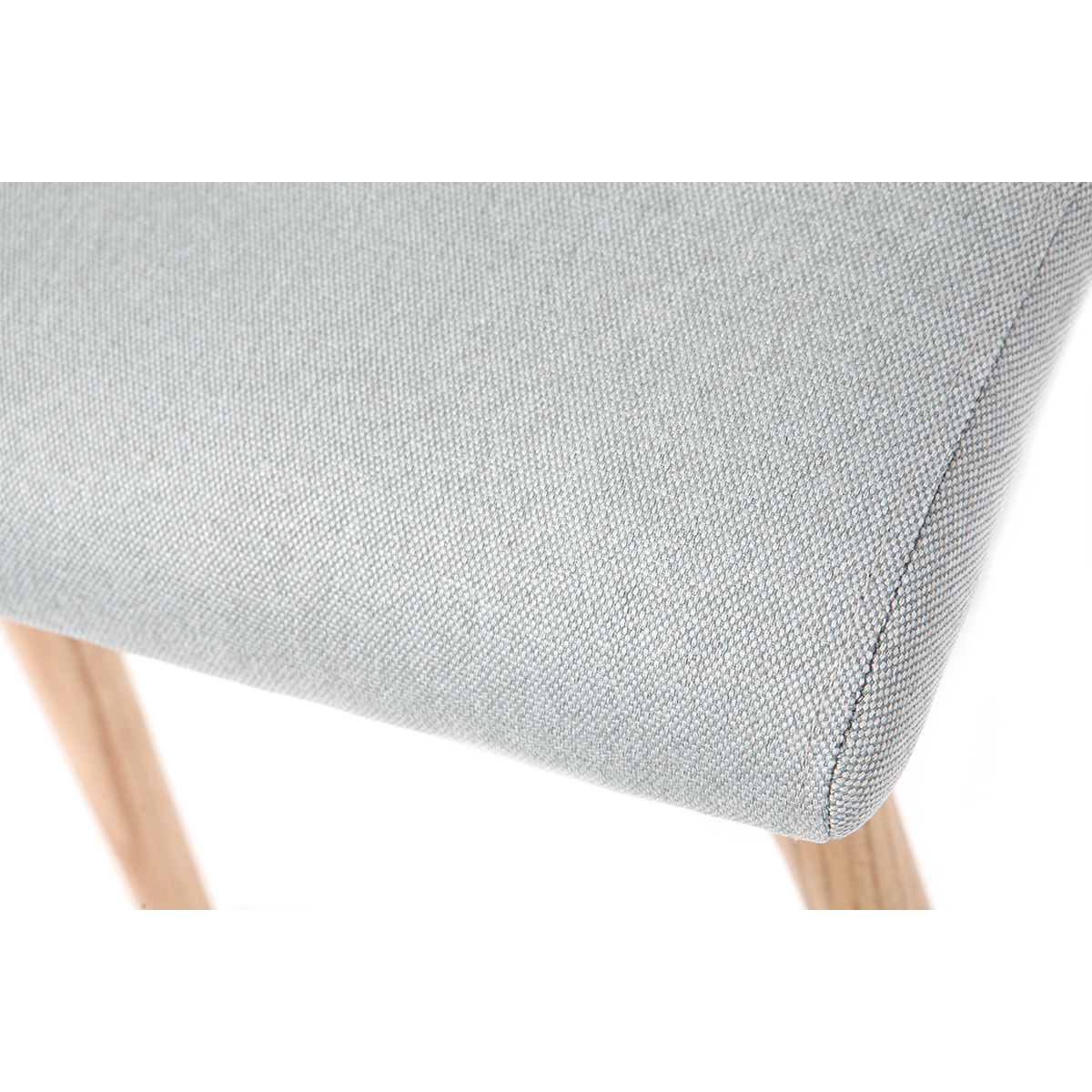 Chaise design en tissu gris clair et bois clair massif (lot de 2) HORTA