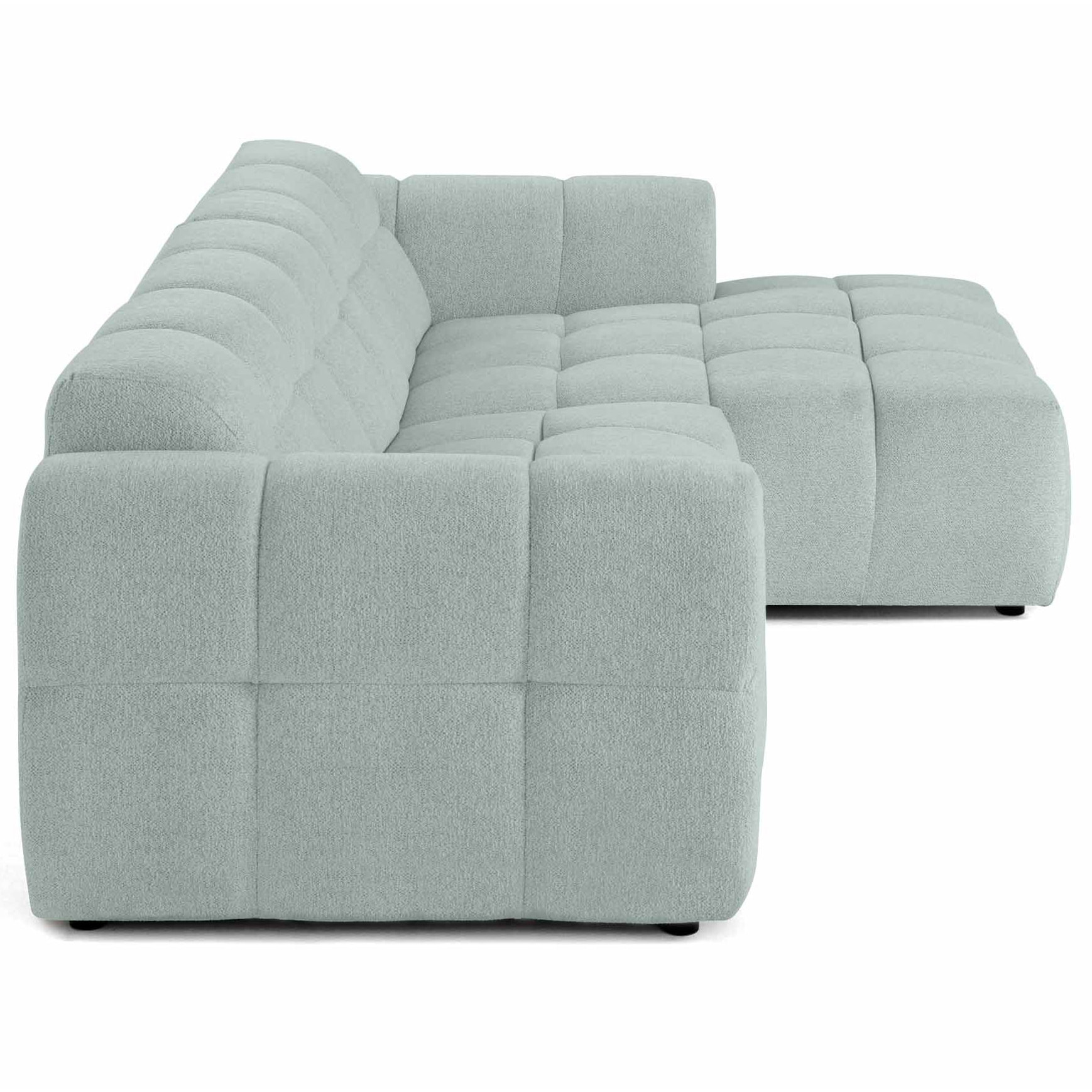 Ray - canapé d'angle droit - 4 places - en tissu texturé - Bleu