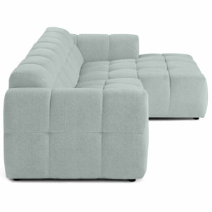 Ray - canapé d'angle droit - 4 places - en tissu texturé - Bleu