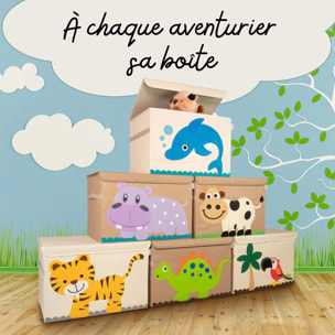 Boîte de rangement en tissu pour enfant Dinosaure Stégosaure avec couvercle Lifeney