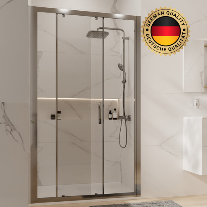 Pack : Porte coulissante 120cm + Receveur Satalek 120x80cm Blanc (Huppe1-12080WH)