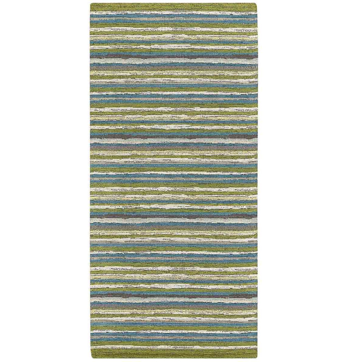 Tappeto Cucina Bagno Righe Verde