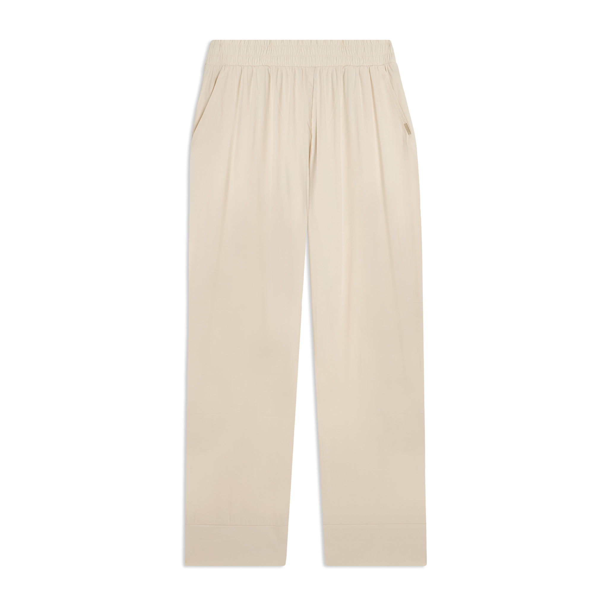 Pantaloni Cropped Fit a Carota in Popeline elasticizzato