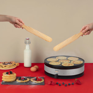 Crepera Eléctrica Reversible Krep56 H.Koenig Placa removible, crepe 33cm, pancakes 10cm, antihaderente, 1500w