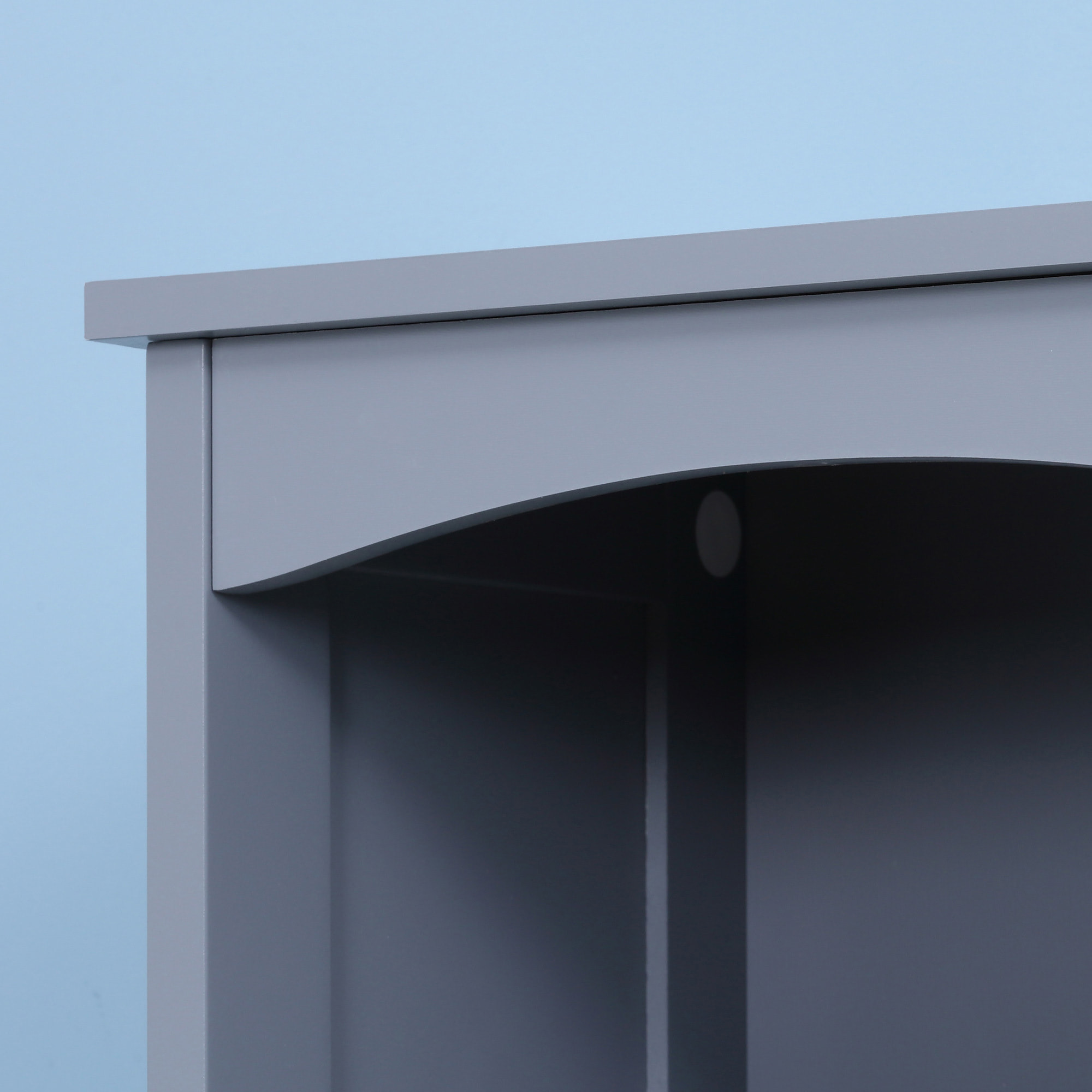 Armario Alto de Baño Estrecho con 1 Cajón y 3 Estantes Abiertos Columna de Baño Estilo Moderno para Salón Aseo Cocina 34x24x170 cm Gris