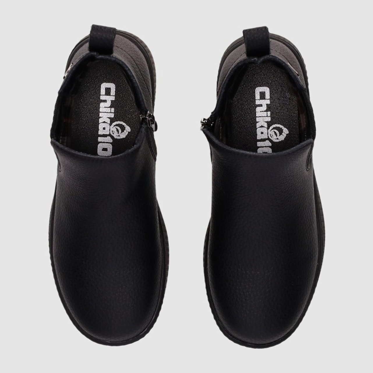 Botines de Piel - Negro - Tacón: Bajo