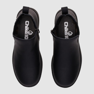 Botines de Piel - Negro - Tacón: Bajo