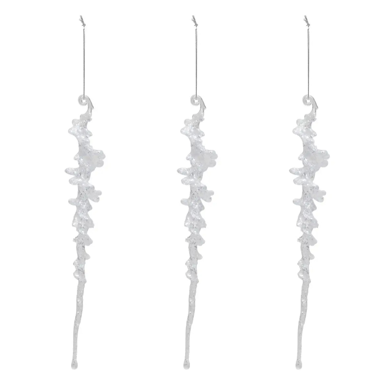 Décoration de sapin glaçon acrylique x3 25cm