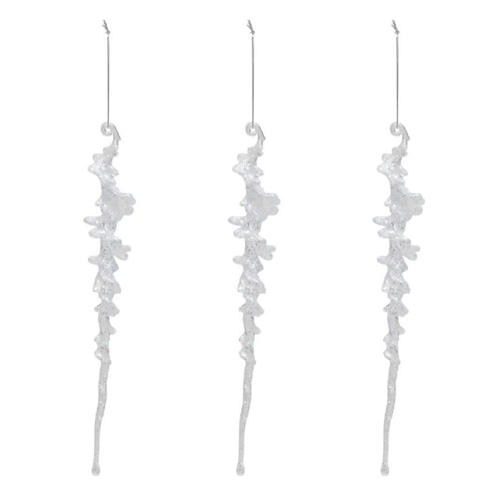 Décoration de sapin glaçon acrylique x3 25cm