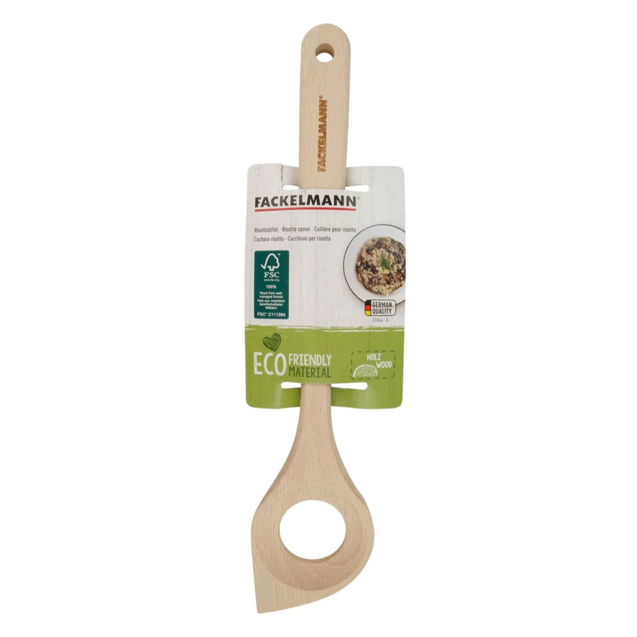 Ensemble de 2 Cuillères de cuisine à risotto en bois FSC Fackelmann