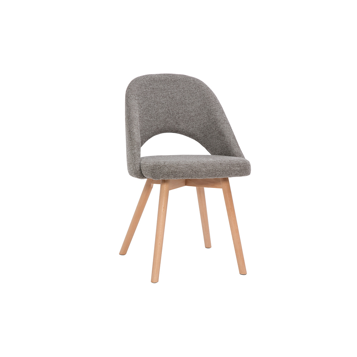 Chaises scandinaves en tissu effet velours texturé gris et bois clair (lot de 2) COSETTE