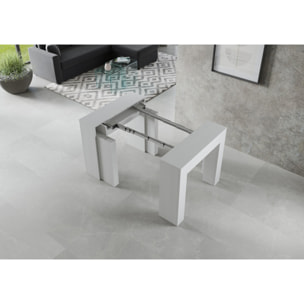 Consola extensible 90x49/307 cm Extra Fresno Blanco extensiones internas