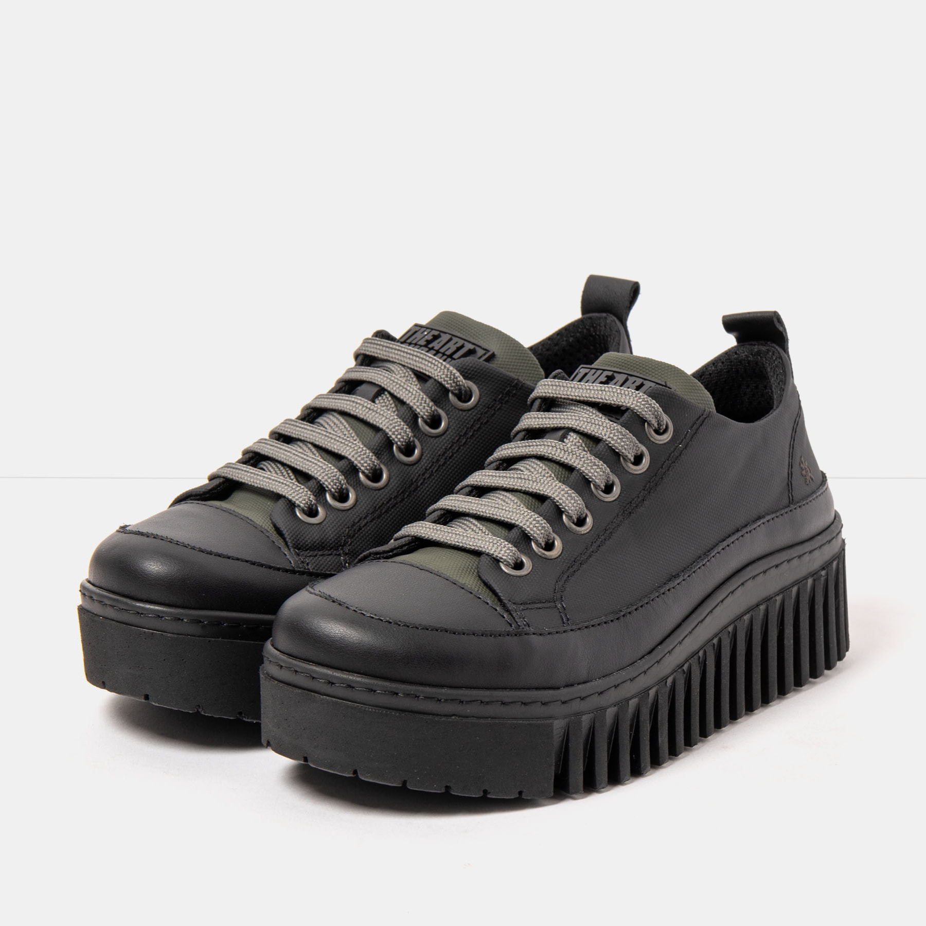 Zapatos 1518A RUBBER NYLON BLACK-KAKI/BRIGHTON color Black-kaki
