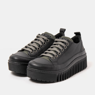 Zapatos 1518A RUBBER NYLON BLACK-KAKI/BRIGHTON color Black-kaki