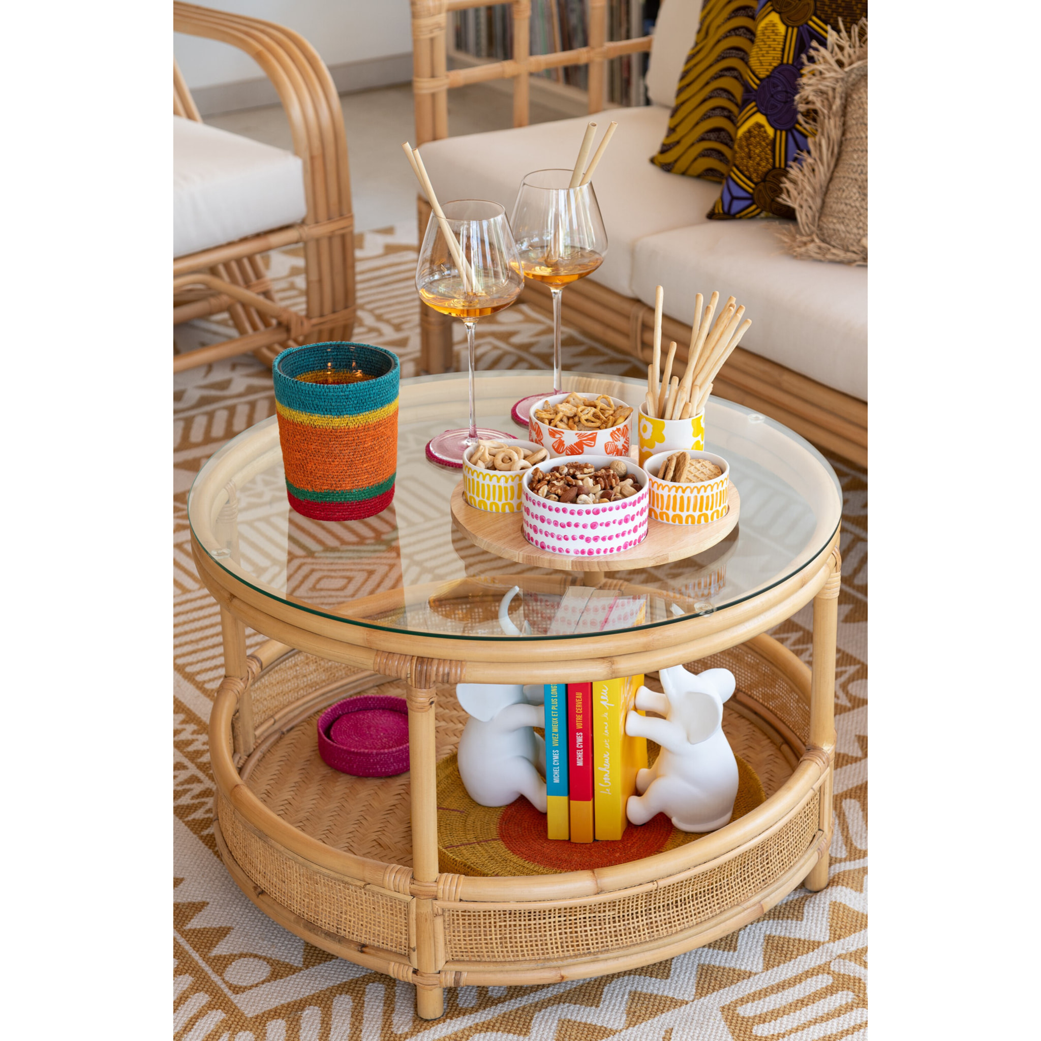 J-Line bougie parfumée Panier - Woody Aurora - mix - medium - 2 pcs - 55H