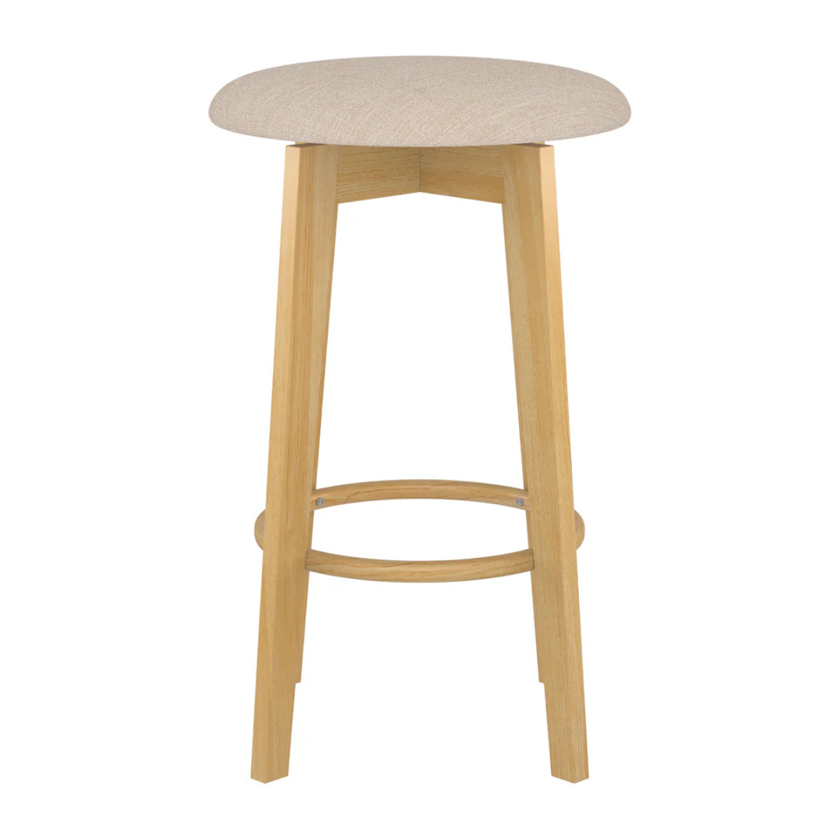 Lot de 2 tabourets pour îlot central 66 cm en tissu beige - Vahina
