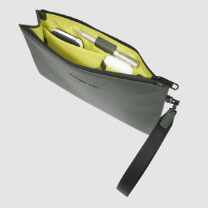 Piquadro Pochette porta iPad® 11 in tessuto gommato resistente all'acqua con tasca per AirPods®