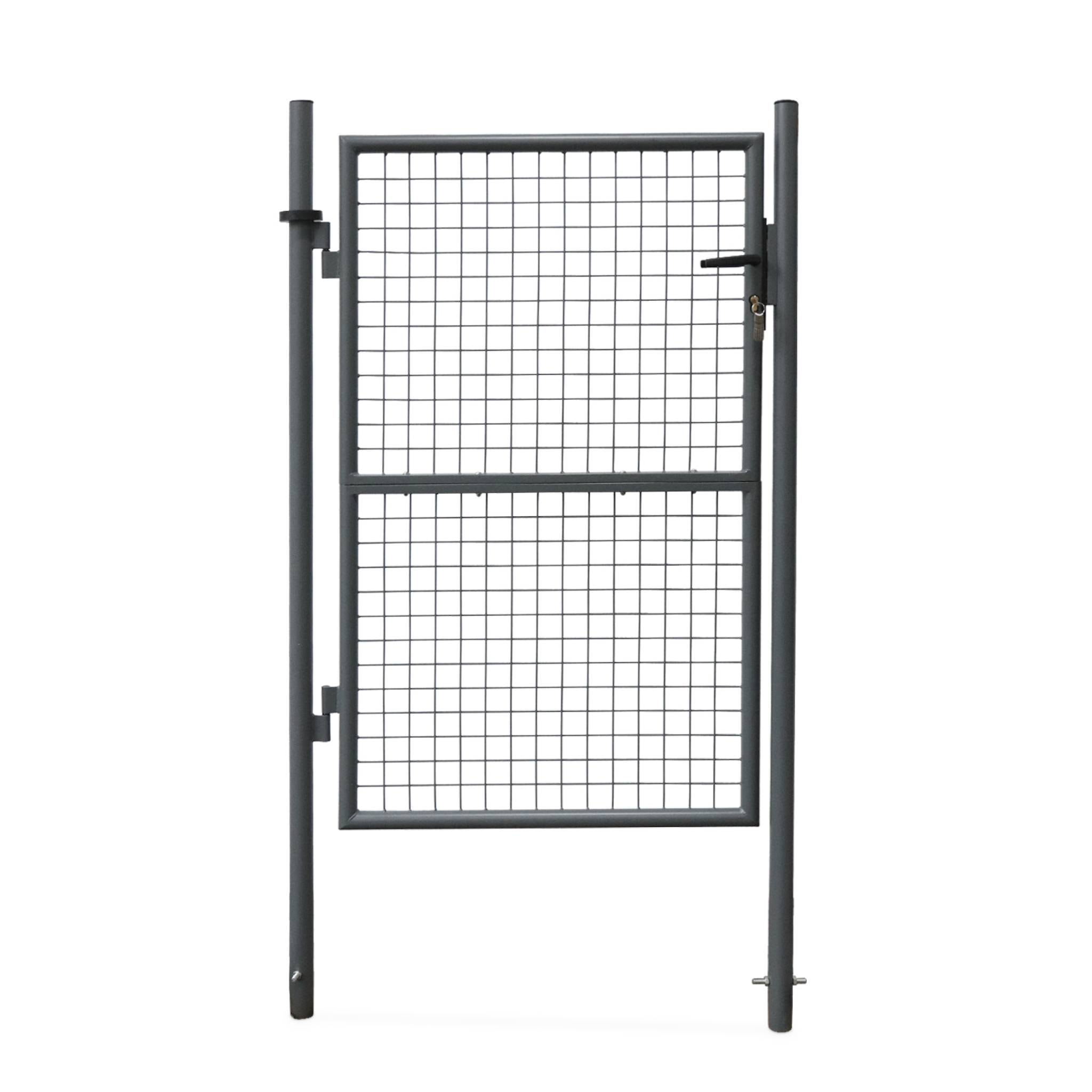 Portillon battant de jardin grillagé métal avec serrure et poignée PORTILLON 150 X 87CM