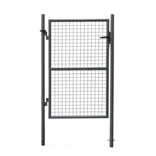 Portillon battant de jardin grillagé métal avec serrure et poignée PORTILLON 150 X 87CM