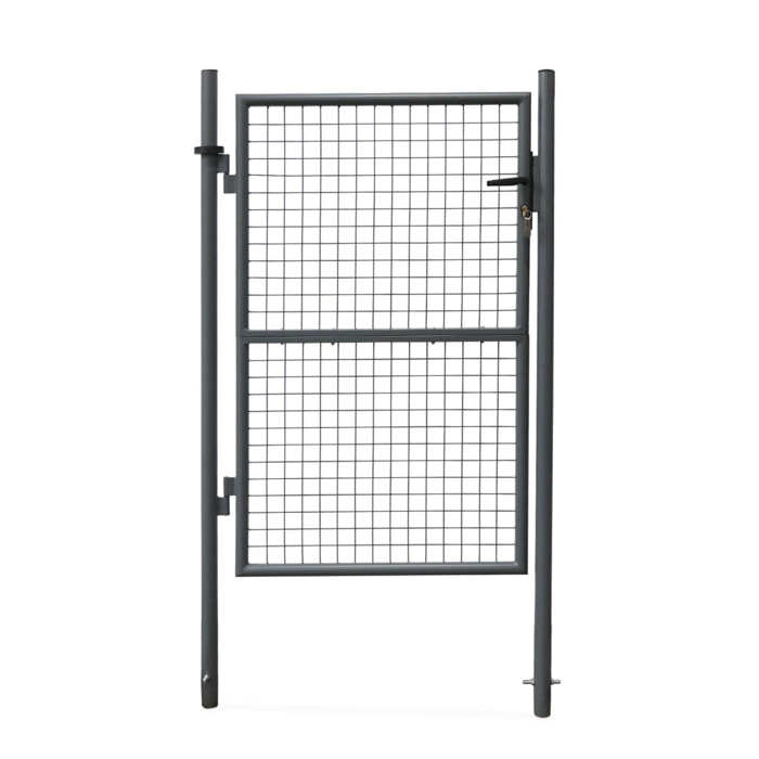 Portillon battant de jardin grillagé métal avec serrure et poignée PORTILLON 150 X 87CM