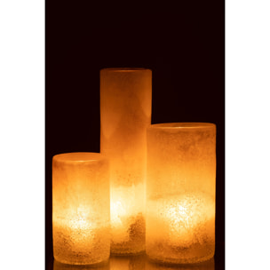 J-Line vase Cylindre - verre - beige - large - 41 cm de hauteur