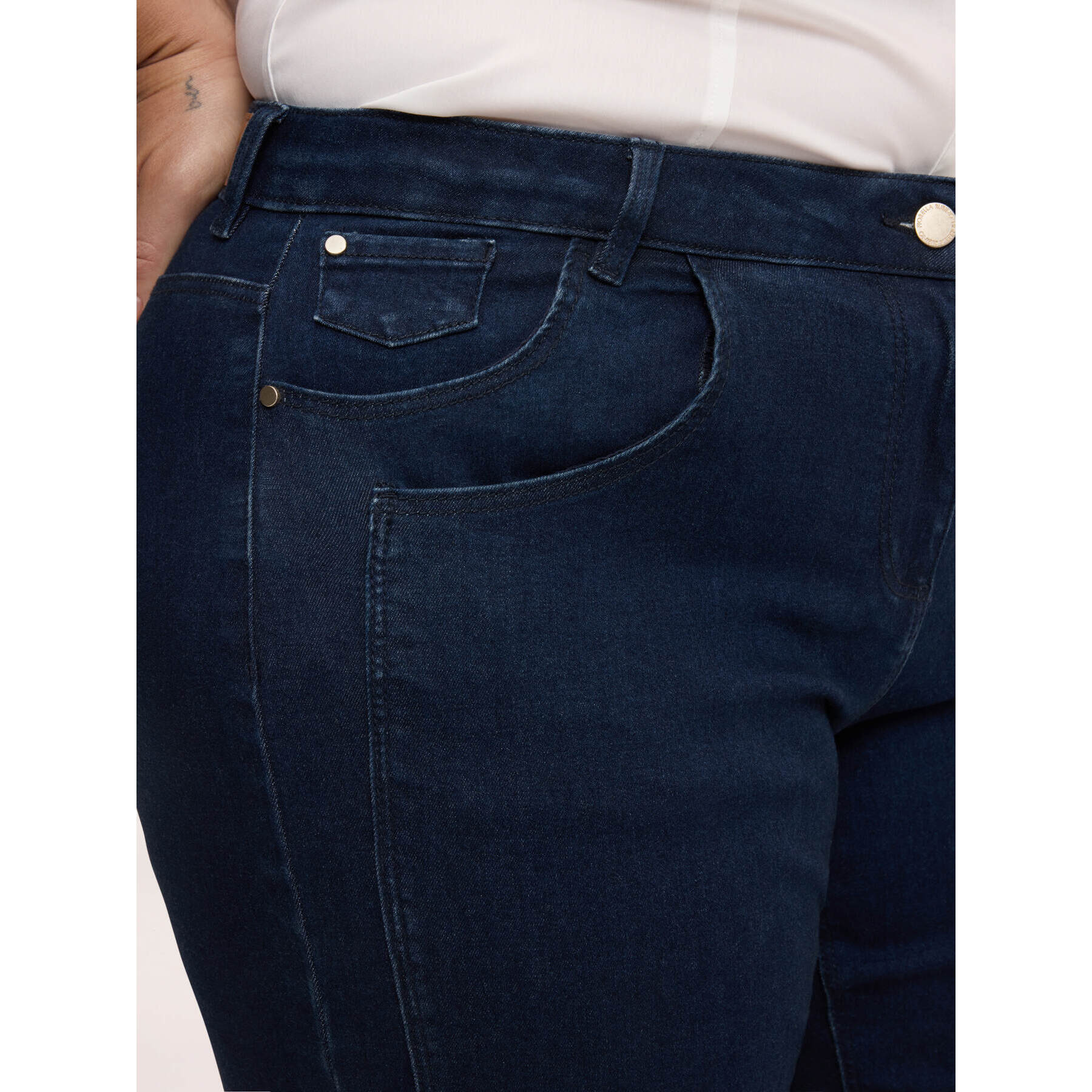 Fiorella Rubino - Jeans Wide Leg con maxi risvolto - Blu