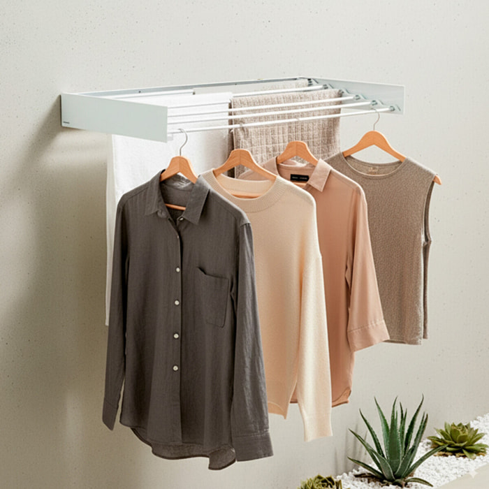 Stendibiancheria da parete pieghevole estensibile retrattile Dryva 100 InnovaGoods