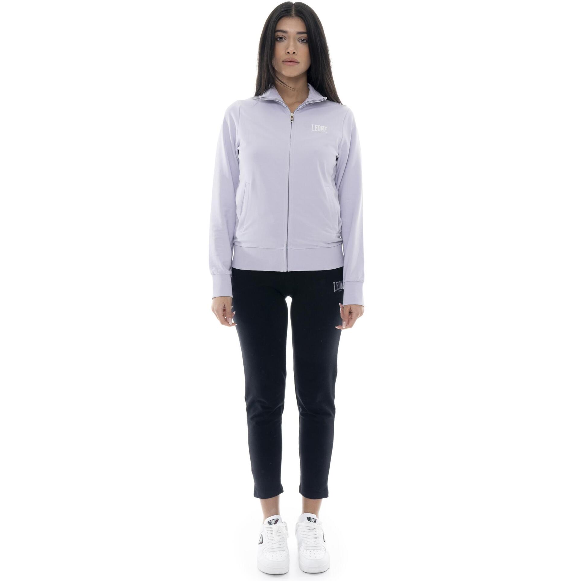 Chándal de algodón con cuello y cremallera para mujer Leone Summer Bright