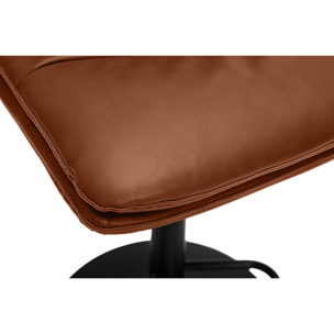 Tabourets de bar réglables marrons et métal noir (lot de 2) ZUCK