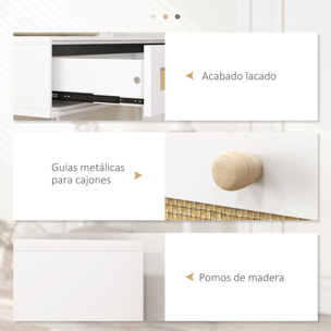 Conjunto para el Hogar Incluye 1 Mueble de TV para Televisores de hasta 55 Pulgadas 1 Mesa Consola y 1 Mesita de Noche Estilo Bohemio Blanco