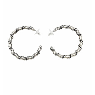 Aro criolla Twister en plata chapado