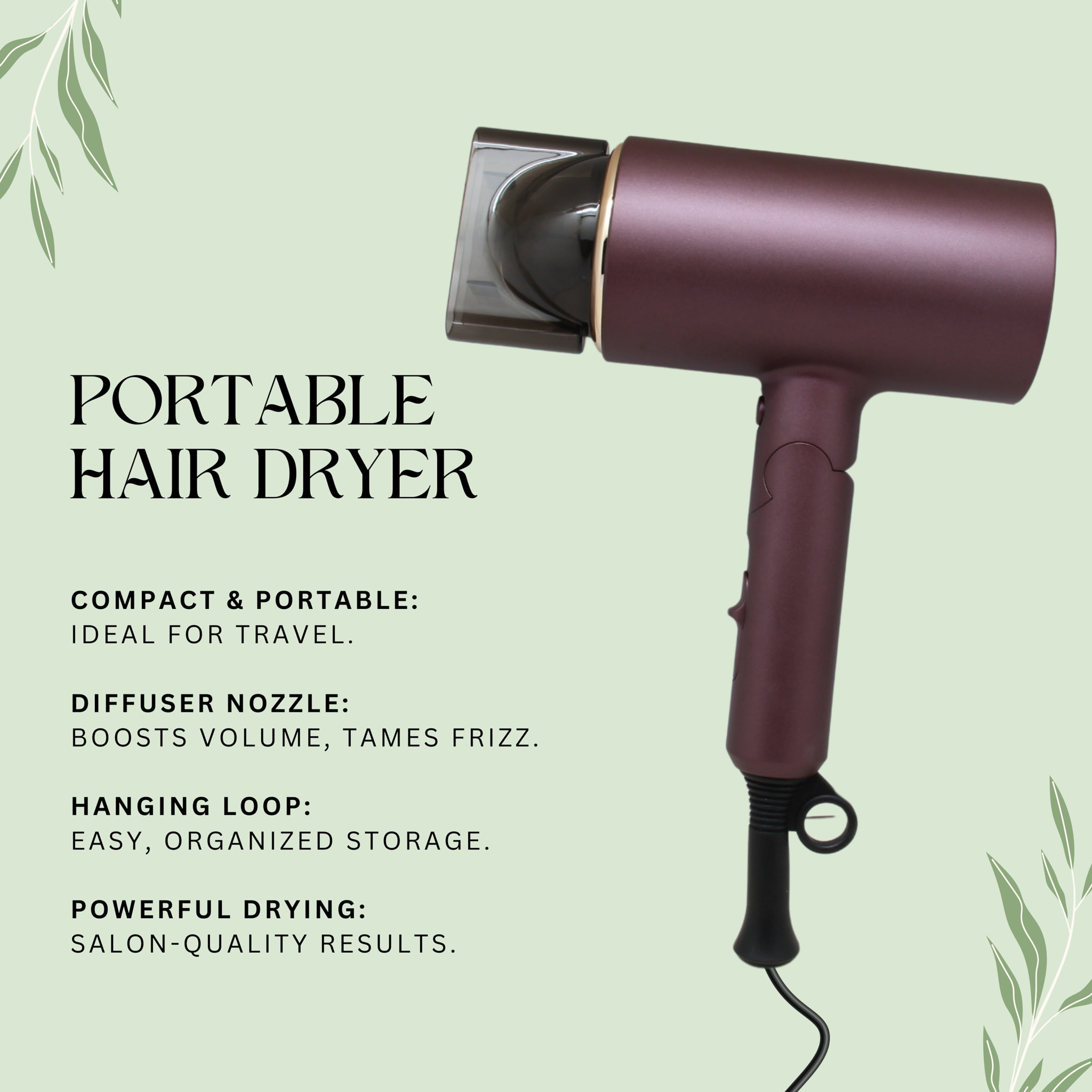 Secador de pelo portátil