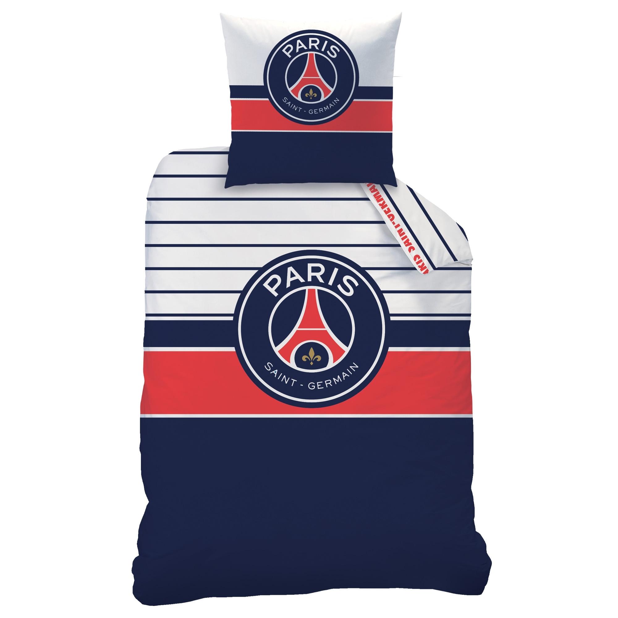 Parure de lit imprimée 100% coton, PSG LOGO