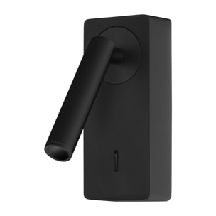 Forlight Colo - Luz de Lectura para Dormitorio LED Luz Cálida 3000K con Interruptor. Aplique de Pared Cabecero de Cama Negro