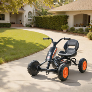 Kart Pedales, Go Kart con Ruedas PP, Marco de Acero, Carga 30 kg, para Niños y Niñas de 2-5 Años, Negro