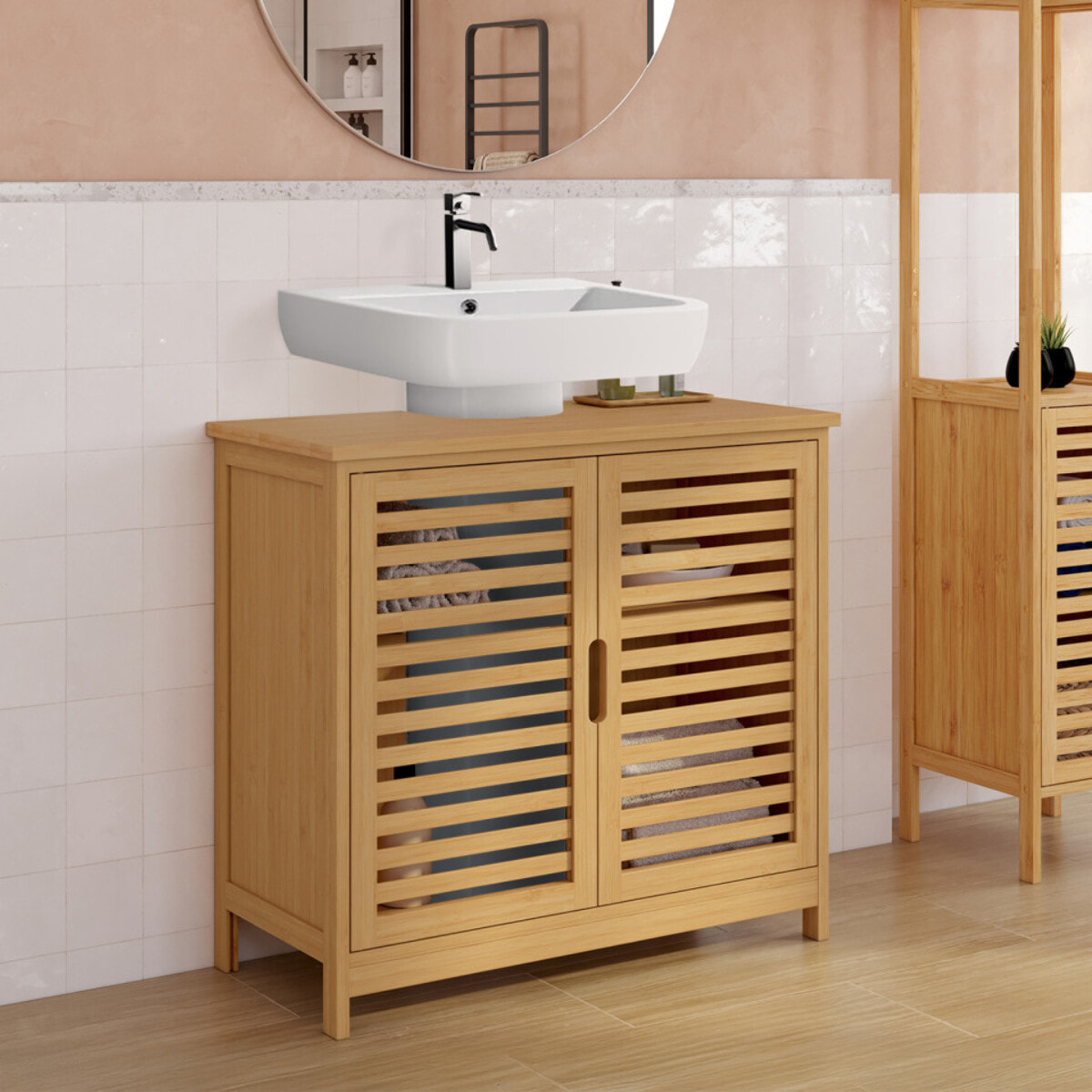 Meuble sous vasque sur pieds Maya 2 portes