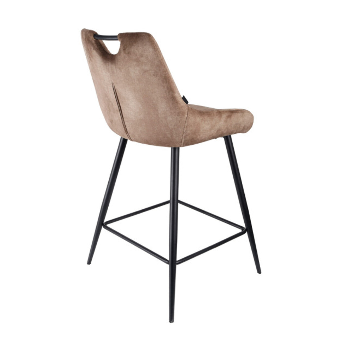 Chaise de bar en velours avec poignée et pieds en métal - ROSA 2