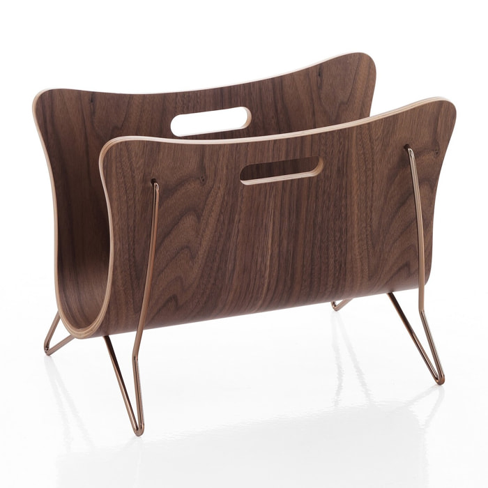 Porte-revues Tomasucci GALLA, en acier et bois, doré