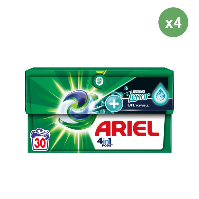 4x30 Pods+ Unstoppable Aerien, Lessive En Capsules Ariel