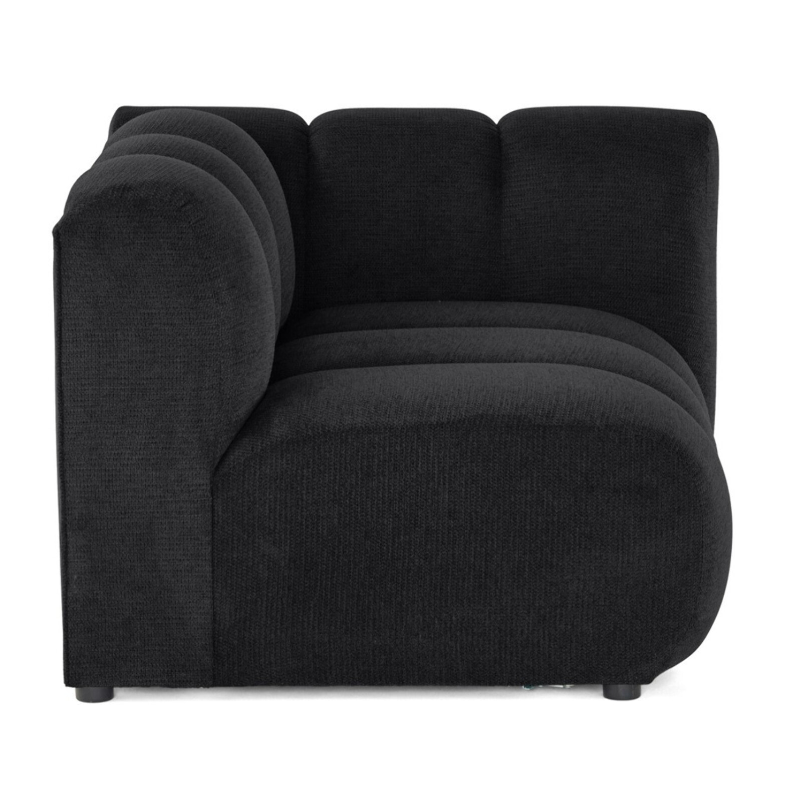 Debbie - module d'assise droit en tissu texturé - Noir