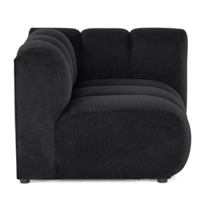 Debbie - module d'assise droit en tissu texturé - Noir