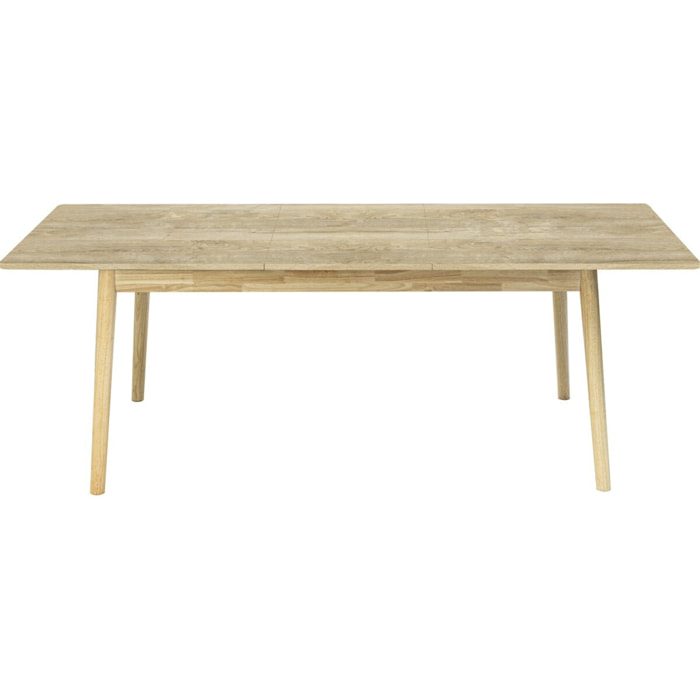 Table repas extensible en bois 160/210 cm "Prisma" - 8 places - Beige