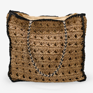 Bolso de hombro rafia trenzada