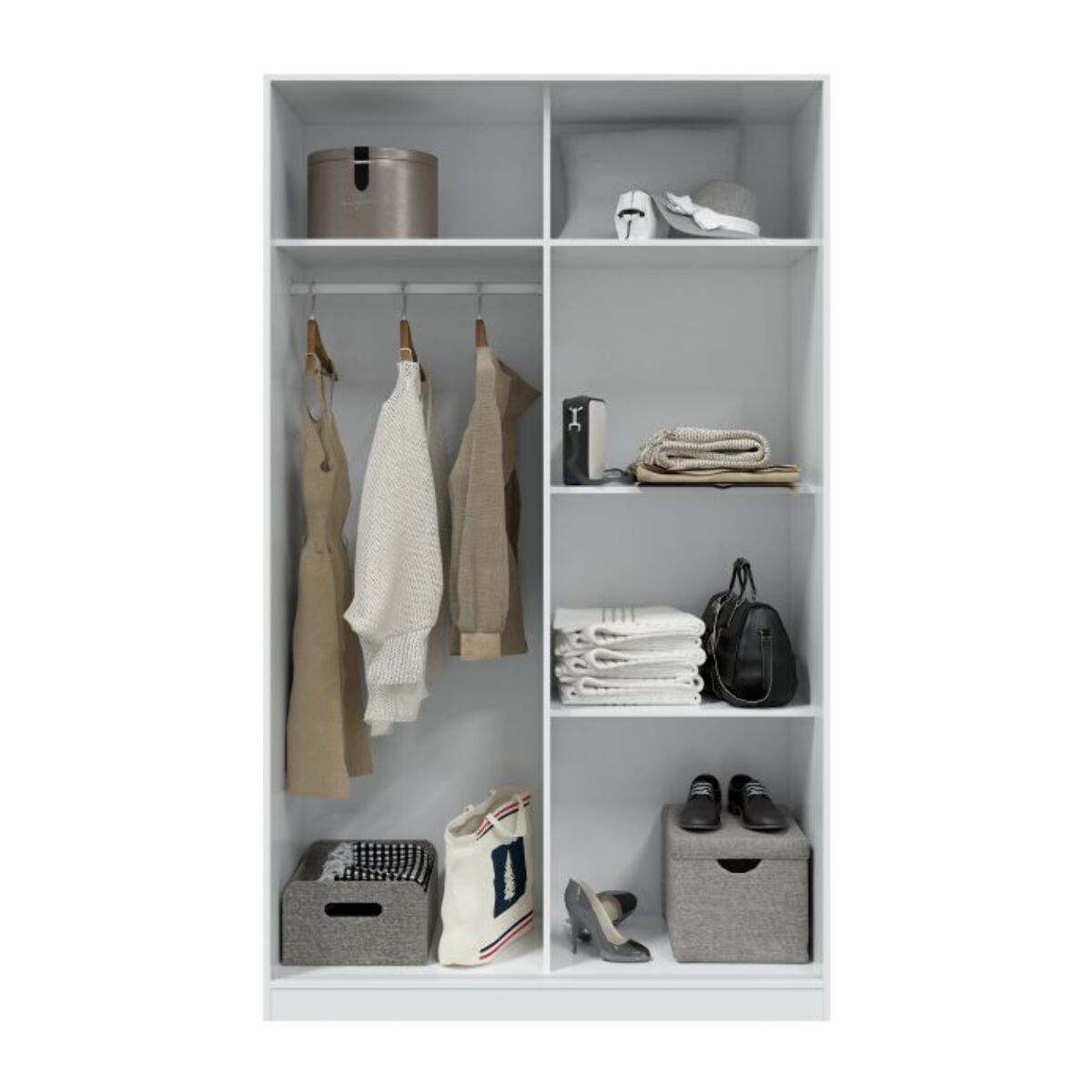 Armario Show 120 Blanco Artik (Blanco Mate) - Gris Cemento