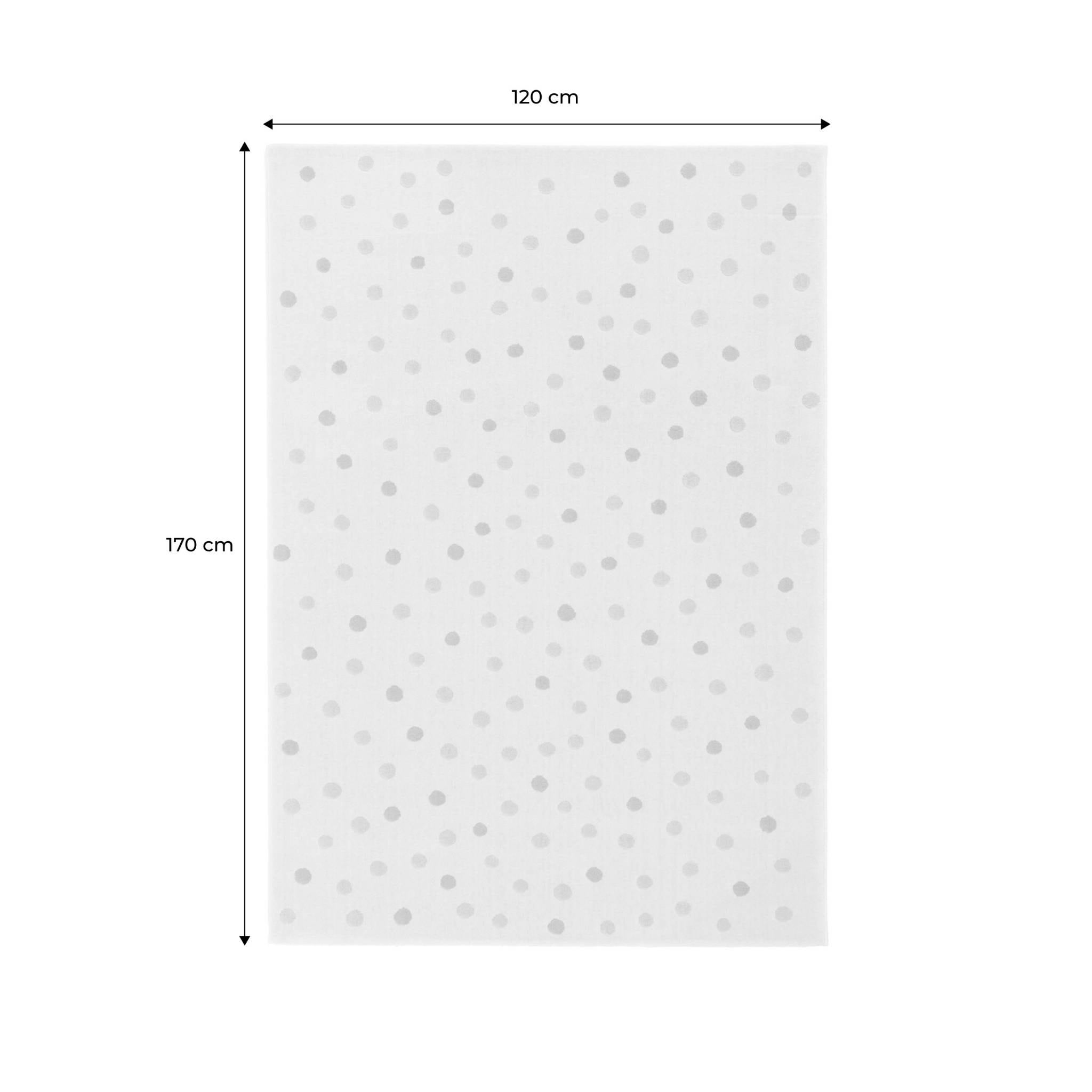 Tapis enfant intérieur à gros pois crème, bleu, jaune, violet 120 x 170cm HANNA