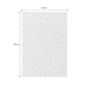 Tapis enfant intérieur à gros pois crème, bleu, jaune, violet 120 x 170cm HANNA